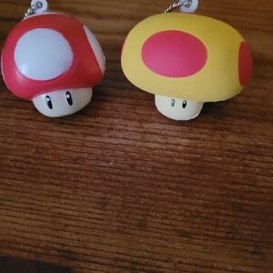 Mario mushroom foam keychains